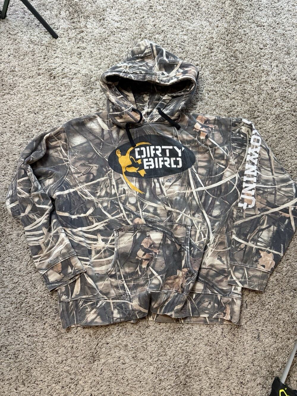 Dirty Bird Camo Hunting Hoodie Men's XL Pullover Sweatshirt Fleece Mossy Oak